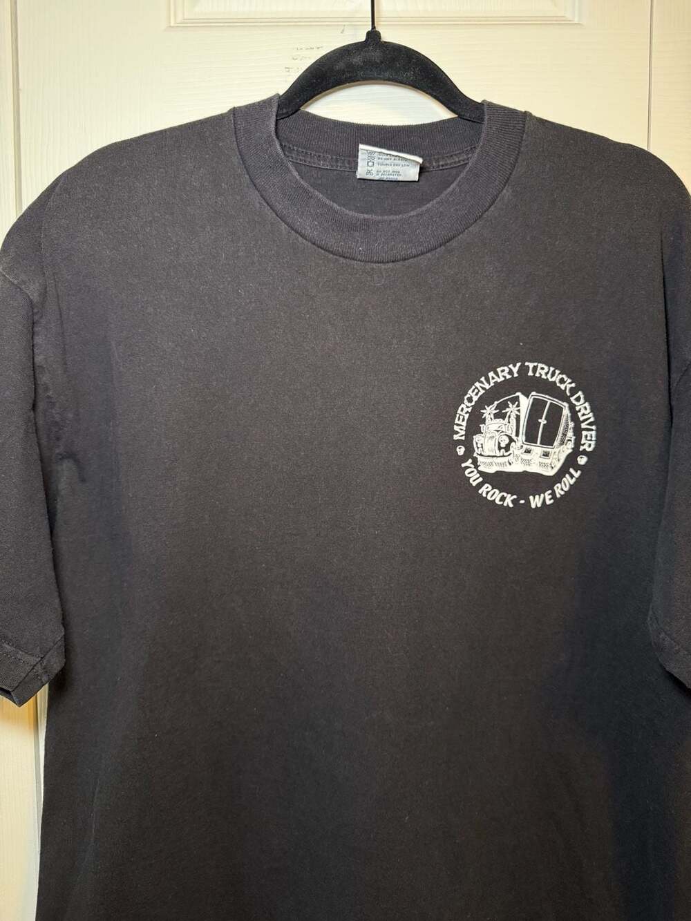 Bayside Mercenary Truck Driver Size X-Large Black Graphic T-Shirt